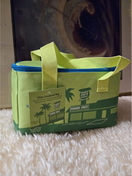 Trader Joe\'s 6 set of Mini Insulated Lunch Bag Striped Multicolor Zipper NWT main image 1